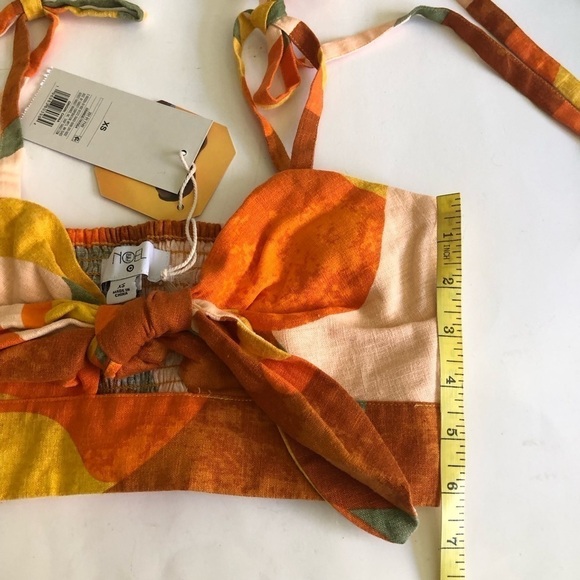 Fe Noel x Target Linen Blend Mixed Paint Print Knotted Crop Tank Top Size XS - Picture 11 of 11